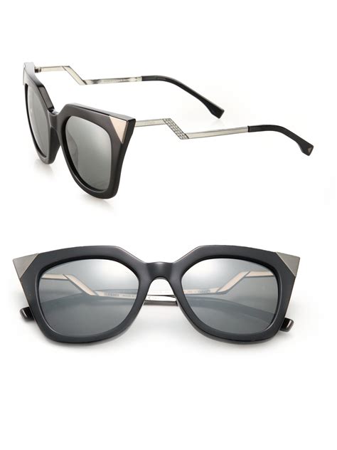 fendi mirrored zig zag cat eye sunglasses|Fendi.